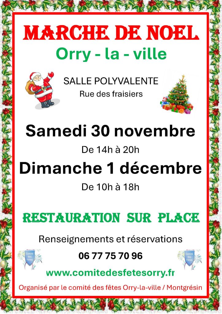 Marché de Noël du samedi 30 novembre au dimanche 1er décembre